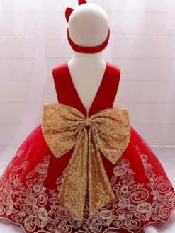 Robes de fille de fleur blanche robes d'occasion spéciale dentelle bleu royal sans manches col bijou robes de fille de fleur
