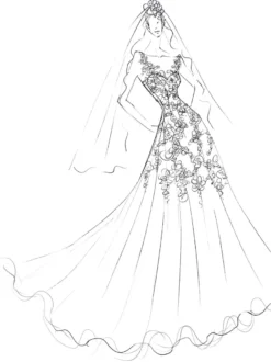 Robes de mariée trapèze col V dos transparent en dentelle à traîne Robe de mariée