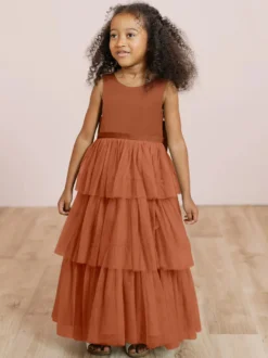 Robes de soirée de mariage robes de dîner doux de mariage robe de fille de fleur robes de fille de fleur sans manches arcs à plusieurs niveaux bleu vert