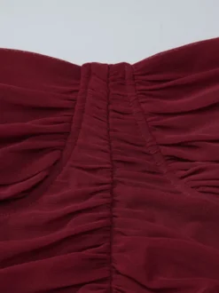 Robes de soirée longues sans manches à bretelles décolleté sexy robes roses