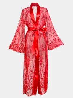 Robes en dentelle transparentes vêtements de nuit transparents chemise de nuit à manches longues lingerie