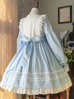 Robes gothiques Lolita avec nœuds et volants Noir Vert