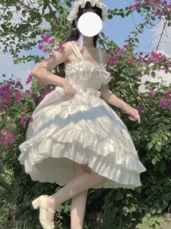 Robes Gothiques Lolita Nœuds Volants Noir Couches