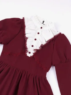 Robes Gothiques Lolita Nœuds Volants Bordeaux
