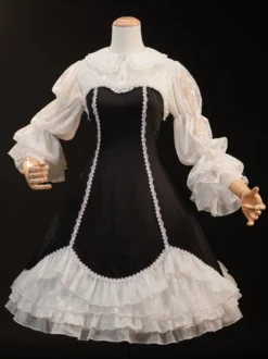 Robes Gothiques Lolita Volants Noir