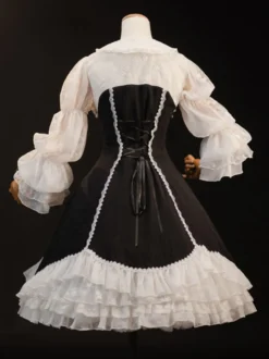 Robes Gothiques Lolita Volants Noir