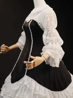Robes Gothiques Lolita Volants Noir