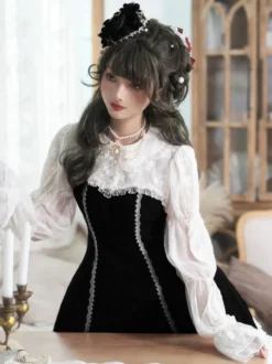 Robes Gothiques Lolita Volants Noir