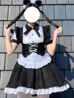 Robes Gothiques Lolita Volants Nœuds Noir Noir