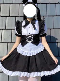 Robes Gothiques Lolita Volants Nœuds Noir Noir
