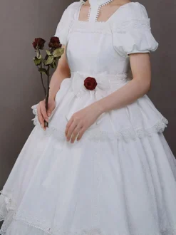 Robes Gothiques Lolita Volants Rose Noir