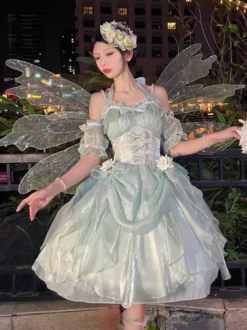 Robes Gothiques Lolita À Volants Nœuds Noirs Robe De Princesse Lolita JSK