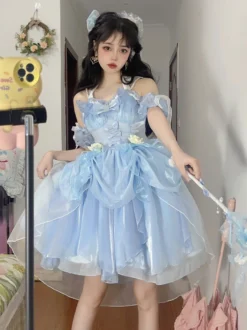 Robes Gothiques Lolita À Volants Nœuds Noirs Robe De Princesse Lolita JSK