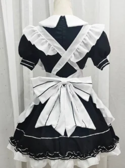 Robes Gothiques Lolita Volants Nœuds Noir Style de Bonne