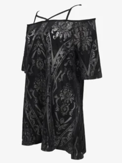 Robes Lolita Gothiques Imprimé Floral Noir Steam Punk
