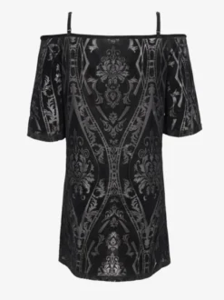 Robes Lolita Gothiques Imprimé Floral Noir Steam Punk