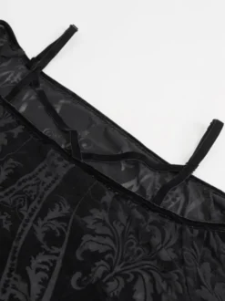 Robes Lolita Gothiques Imprimé Floral Noir Steam Punk