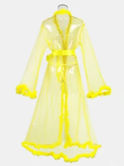 Robes Tulle Plumes Lingerie transparente