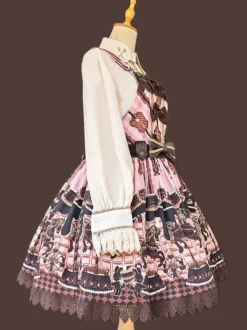 Robe Sweet Lolita en coton sans manches avec nœuds robe Sweet Lolita