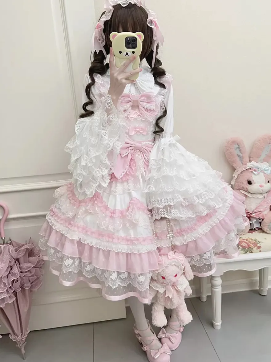 Robe Sweet Lolita en polyester pull sans manches