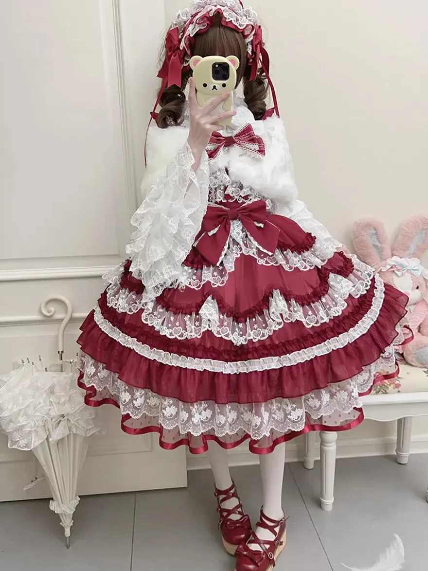 Robe Sweet Lolita en polyester pull sans manches