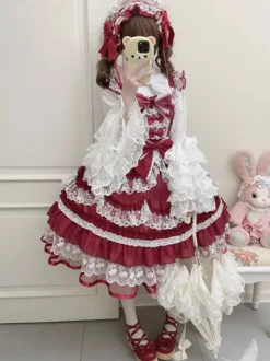 Robe Sweet Lolita en polyester pull sans manches