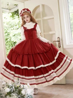 Robe Sweet Lolita en polyester sans manches robe Sweet Jumper Lolita