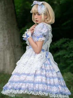 Robe Sweet Lolita en polyester à manches courtes Robe Sweet Lolita