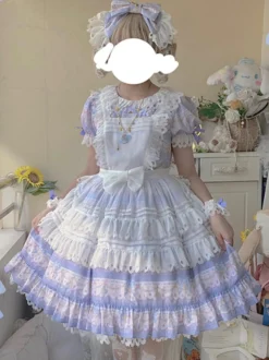 Robe Sweet Lolita en polyester à manches courtes Robe Sweet Lolita