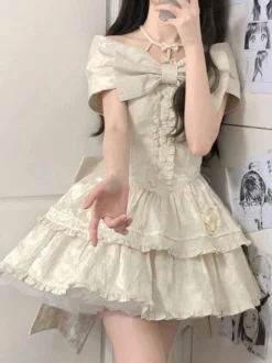 Robe Sweet Lolita en polyester sans manches avec jupe pull Robe Sweet Lolita