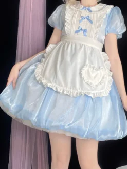 Robe Sweet Lolita en polyester à manches courtes