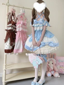 Robe Sweet Lolita en polyester sans manches robe Sweet Jumper Lolita