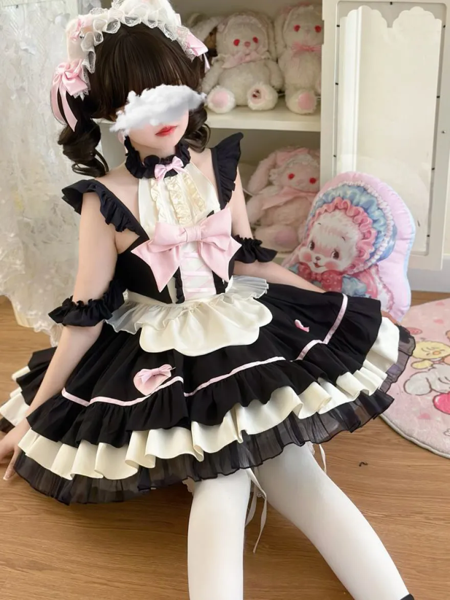 Robe Sweet Lolita en polyester sans manches