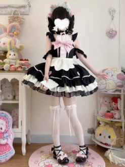 Robe Sweet Lolita en polyester sans manches