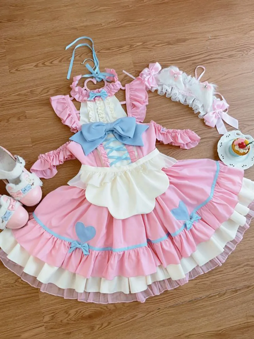 Robe Sweet Lolita en polyester sans manches