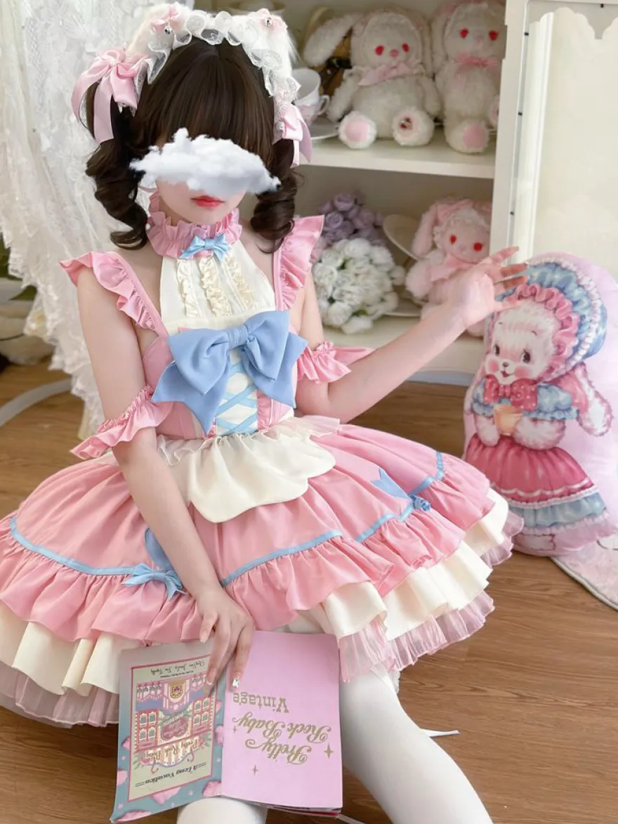 Robe Sweet Lolita en polyester sans manches
