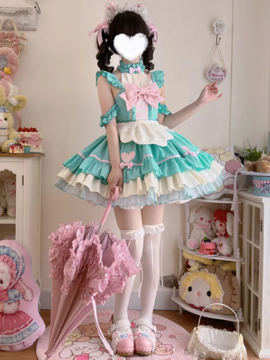 Robe Sweet Lolita en polyester sans manches