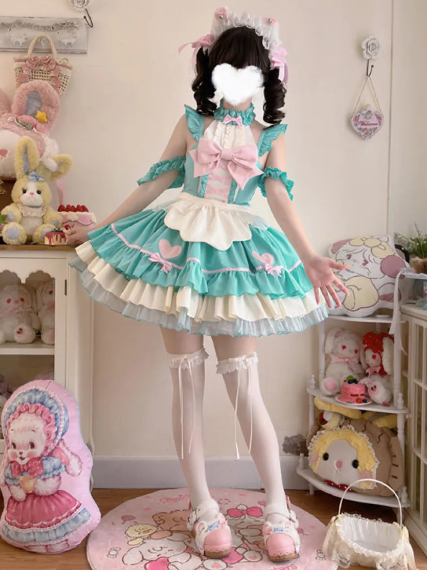 Robe Sweet Lolita en polyester sans manches