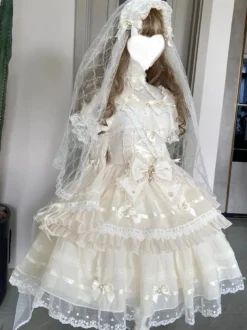 Robe Sweet Lolita en polyester à manches courtes