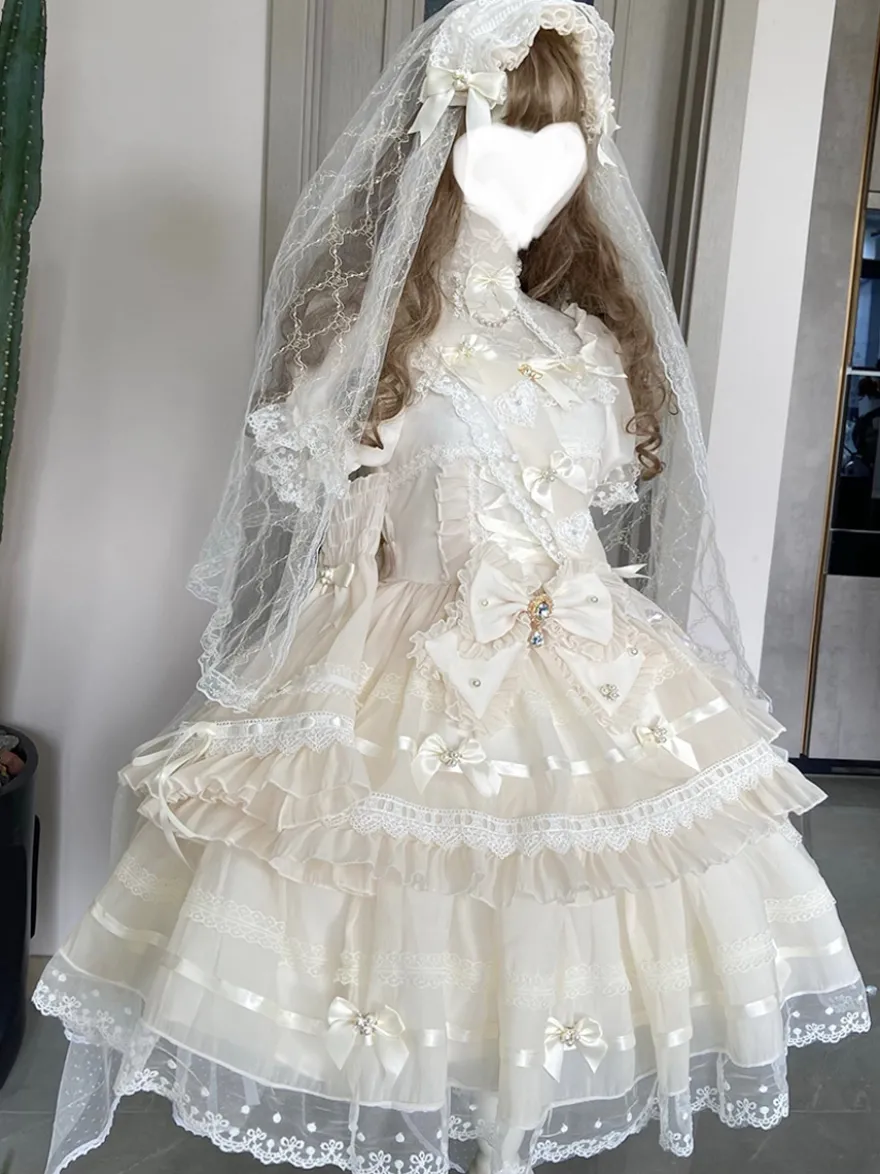 Robe Sweet Lolita en polyester à manches courtes