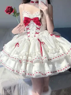 Robe Sweet Lolita en polyester sans manches robe Sweet Jumper Lolita