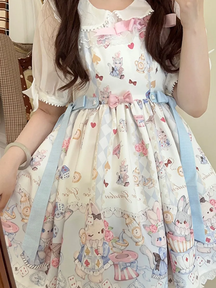 Robe Sweet Lolita en polyester sans manches robe Sweet Jumper Lolita