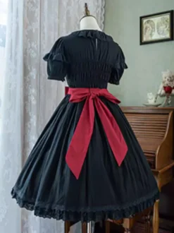 Robe Sweet Lolita Robe en polyester à manches courtes Robe Lolita