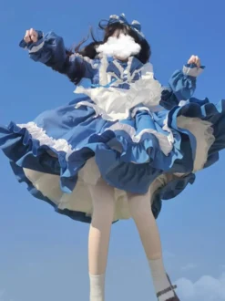 Robe Sweet Lolita Robe en polyester à manches longues Robe Lolita