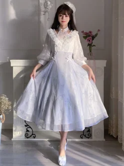 Robe Sweet Lolita Robe manches 3/4 en polyester Robe Sweet Lolita