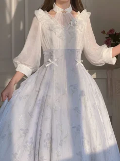 Robe Sweet Lolita Robe manches 3/4 en polyester Robe Sweet Lolita