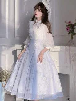 Robe Sweet Lolita Robe manches 3/4 en polyester Robe Sweet Lolita