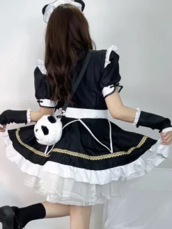 Robe Sweet Lolita Robe à volants en polyester à manches courtes