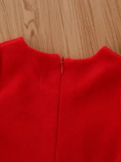 Robe Tunique Pour Noël Robe De Soirée Cadeaux Noël En Fibre De Polyester Rouge Père Noël