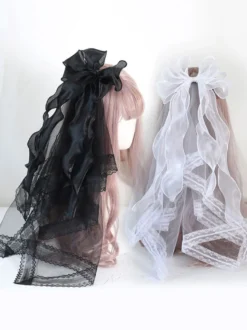 ROCOCO Style Lolita Accessoires Light Sky Blue Bows Lace Polyester Fiber Headwear Divers